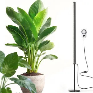 Barrina T1S Standing Grow Light for Indoor Plants with Timer, 65W 5000K High PPFD Full Spectrum, Tera Series Vertical Grow Lights Adjustable Height 5FT-5.6FT, Foot Switch, Non-Glare Design, Black