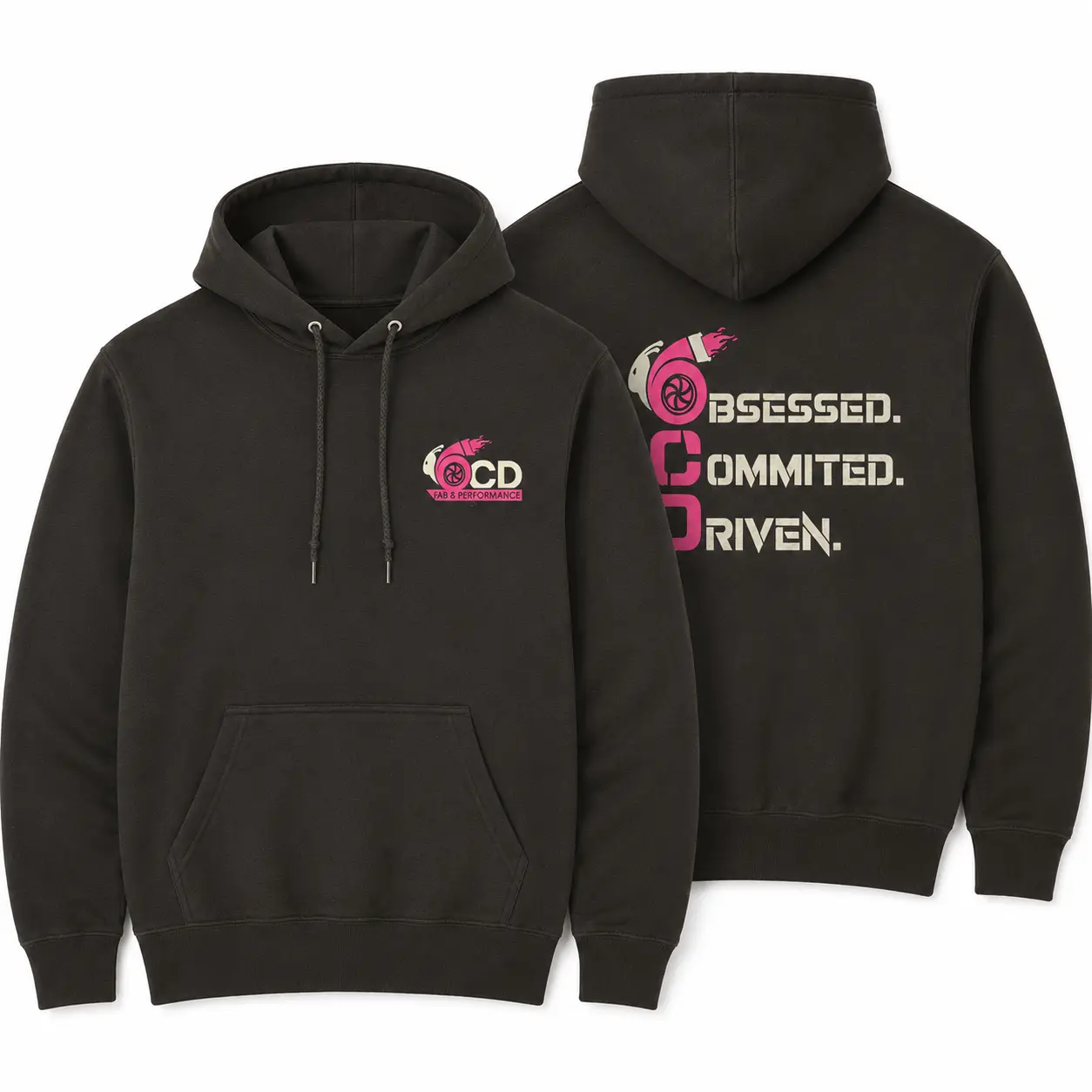 OCD Sassy Black/Pink Hoodie