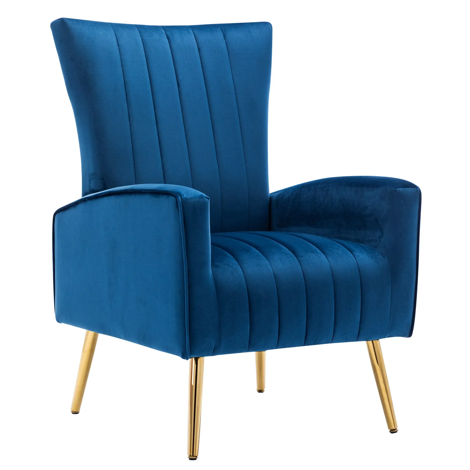 LSSPAIDA Modern Living Dining Room Accent Arm Chairs, Velvet Mid-Century Upholstered Seat Club Guest with Golden Legs
