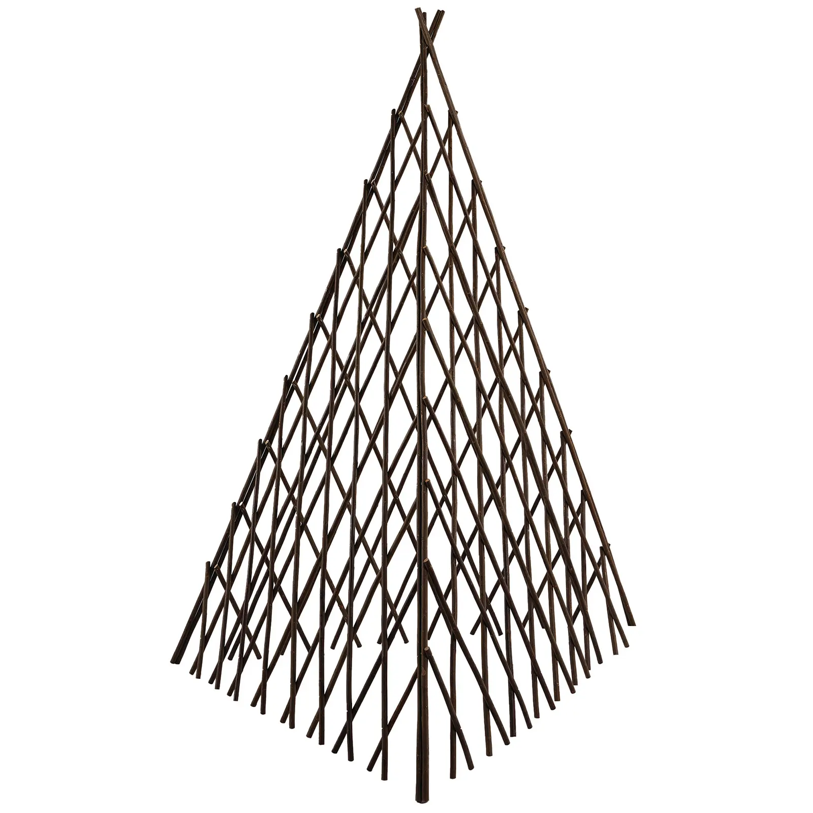 Expandable Brown Wood Obelisk Trellis – 48"/60" Teepee Plant Support for Garden