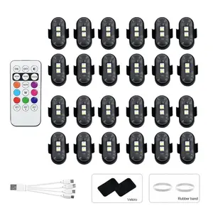 6/12/18/24 PCS RGB Car LED Lights, Interior Ambient Light, Footwell Light, Wireless Position Lights for Car & Motorcycle, USB Rechargeable Interior Ambient Lighting, Mood light, Decorative Lights, Christmas Gift, Winter Holiday Decor