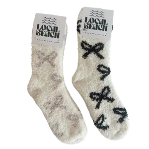Local Beach Bow Cozy Socks