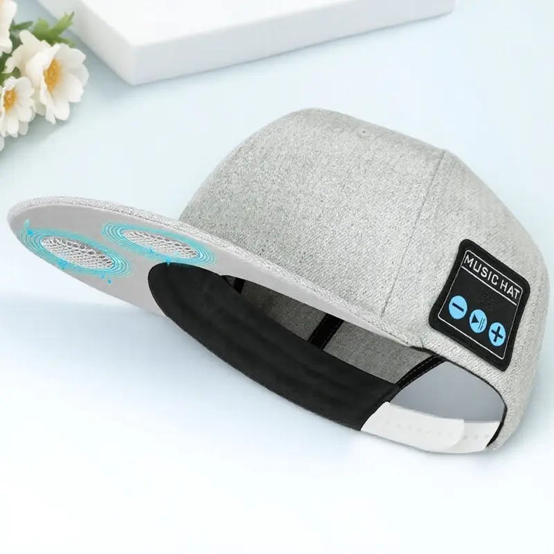Wireless Bluetooth Sports Cap with Headphones, Outdoor Running Cycling Music Hat, Breathable Adjustable for Men Women, Hands-Free Call, Sweatproof, Detachable Washable Sun Protection Gear for Fitness, Summer Sports Cap