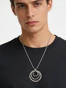 Exaggerated Swirl Circle Design Pendant Necklace for Men And Women, Fashion Jewelry for Party, Daily Clothing Decor, Trendy All-match & Exquisite Jewelry for Birthday Gift, Boho Style Jewelry, Exquisite Chain Jewelry