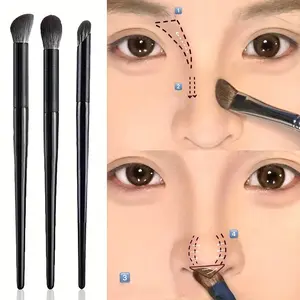 3pcs Contour Nose Brush Set – Precision Nose Contouring, 3D Sculpting, High-Density, Non-Shedding Bristles, Dual-Head Design, Professional Makeup Tool for Highlight & Contour, Makeup Brushes Set, Dual Tip Brush