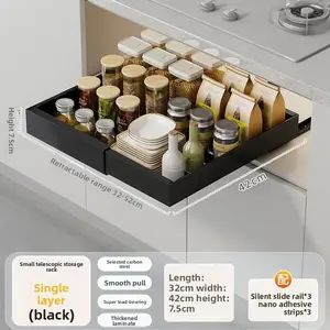 Pull-Out Cabinet Organizer, Deep Sliding Drawer Storage for Kitchen Cabinets and Under Sinks, Space-Saving Kitchen Organizer