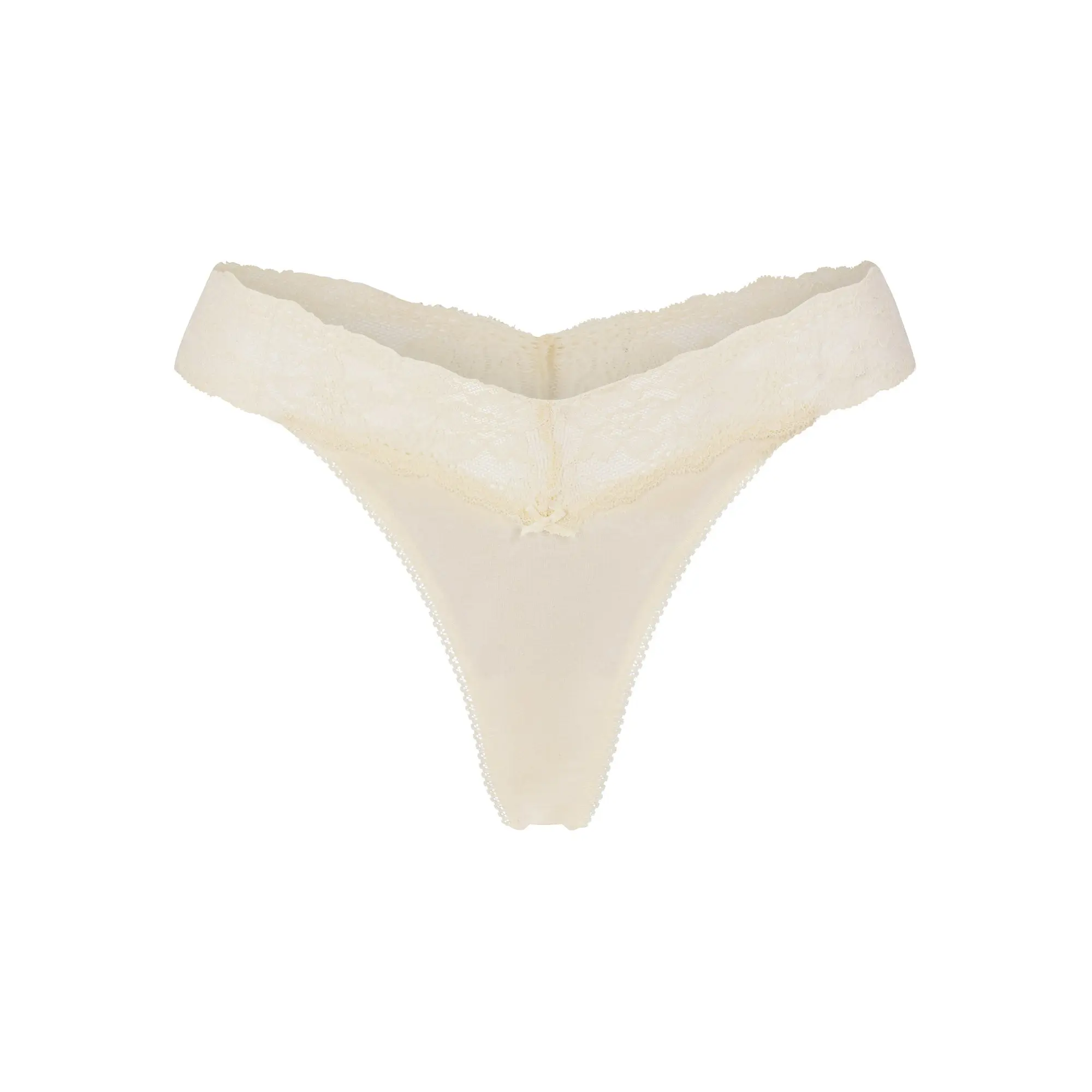 SKIMS LIGHTWEIGHT COTTON WIDE LACE THONG SKIMS LIGHTWEIGHT COTTON WIDE LACE THONG