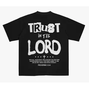FEEGO Trust in the Lord Christian Graphic Tee, Jesus Paid Vintage Y2K Streetwear T-Shirt, Cotton Polyester Casual Top for Men