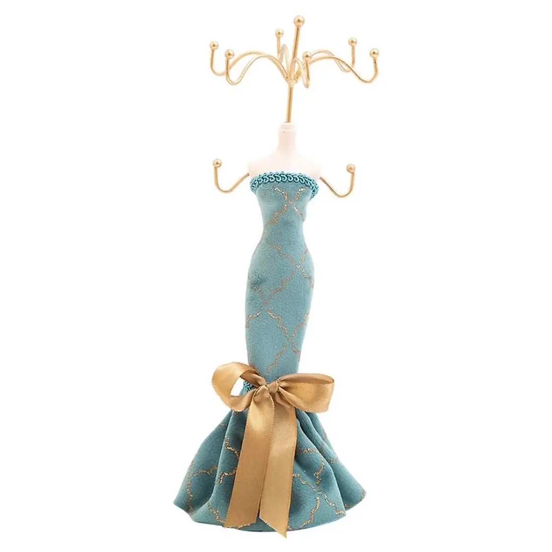 Elegant Mannequin Jewelry Holder, Decorative Fabric Dress Form Display Stand, Storage Organiser for Necklaces, Jewelry Storage Unit, Decor + Organizer