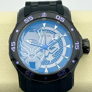 Invicta Black Panther Limited Edition 48mm Black Dial Poly Strap Analog Quartz Watch - Authentic, Collectible, Gift Box Included