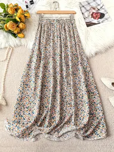 Women's All Over Print Floral Skirt, Elegant Bohemian Fashion Casual Everyday Loose Long Skirt for Daily Outdoor Wear, Women Bottoms for Summer