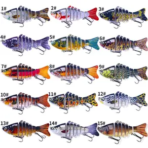 Artificial Fishing Lure Set, 15pcs/set Multi Sections Bionic Fishing Bait with Hook, Outdoor Fishing Accessories, Fishing Gear Set