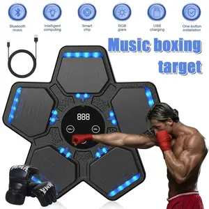 2025 Music Boxing Machine for Adults and Kids, Smart Bluetooth Boxing Machine with Boxing Gloves Wall Mounted, Music Boxing Target Workout Punching Equipment for Home(Upgrade) Electronic Focus Agility Training Equipment with Glove, Exercise Equipment