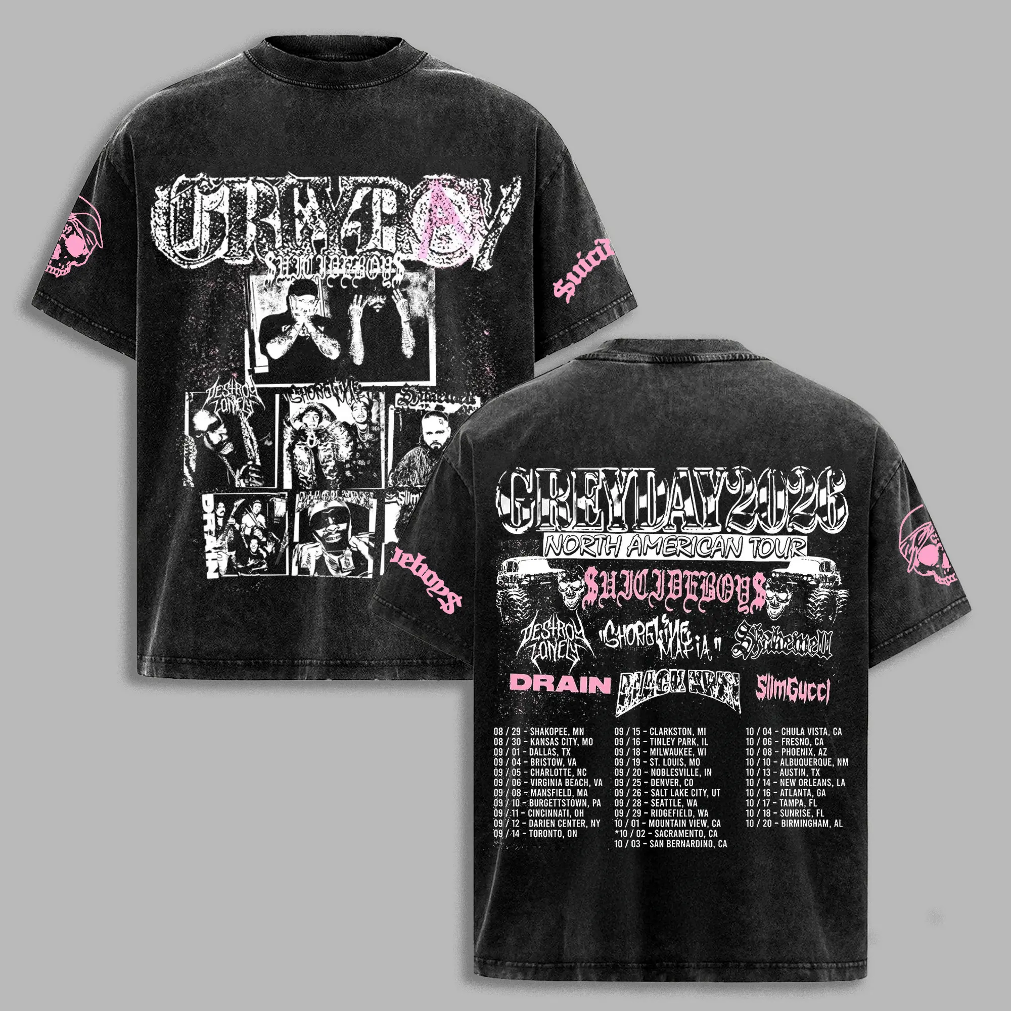 Premium GreyDay 2026 Tour Schedule Tour Dates Washed Shirt, Hip-Hop G59 Shirt Gift for Fan, G59 Tour Merch, Unisex Rapper Clothing, Vintage Band Shirt, Gift for Music Fan