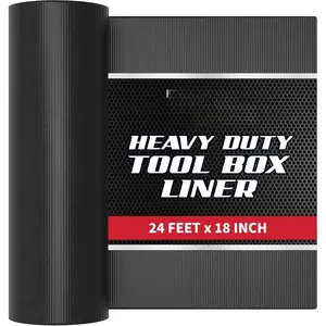 Professional Grade Tool Box Liner, Black | Tool Box Drawer Liner, Shelf Liner Non Slip Mat, Thick Cabinet Shelf Liner, Toolbox Drawer Liners, Tool Chest, Workbench Mat (24 ft x 18")