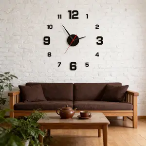 Mirror DIY Wall Clock, Modern Simple Large Screen Led Digital Clock, Led Display Clock, Nordic Minimalist Retro Industrial Style, Quiet Operation, Silent Digital Clocks, No Drilling Required, Decor, Decorative Clock