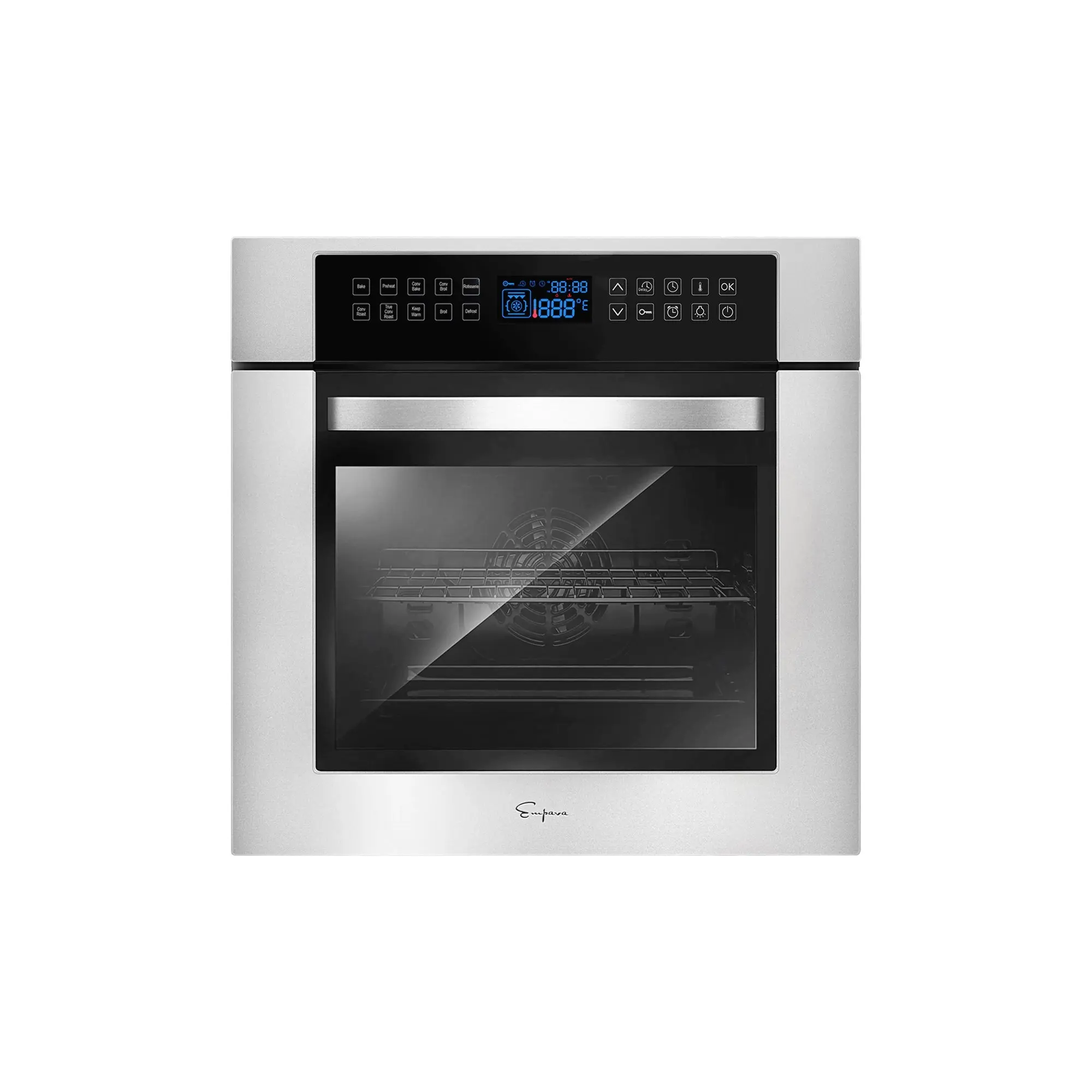 Empava 24-in Multifunction Electric Single Wall Oven - 11 Cooking Modes, Anticlockwise Fan