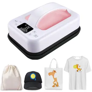 HP6 Pink Heat Press for T-Shirts,Mini Heat Press Machine,Portable Iron Press for Sublimation HTV ,Vinyl ,Shirt Press Machine for T Shirts, Hats, Heating Transfer projects wrinkle  free  clothes small  business  tools Appliance Multifunction