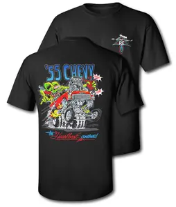 Graphic Tees Rat Fink "Big Daddy" 55 Chevy - The Heartbeat of America Casual Cotton