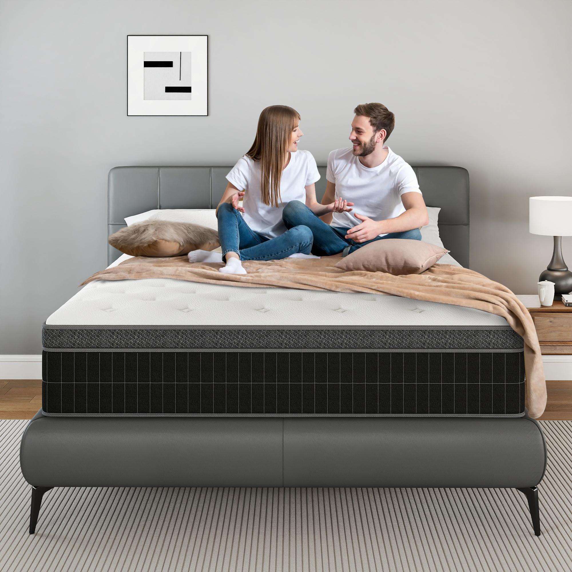 Medium Firm Hybrid Mattress in a Box Cooling Memory Foam Motion Isolation Edge Support Upgrade Your Sleep (Twin/Full/Queen/King)