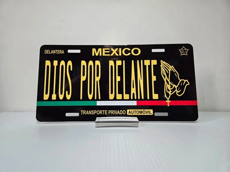Car Plate Decorative Dios Por Delante, Personalized Novelty Car Plate, Personalized Car License Plate Dios por Delante