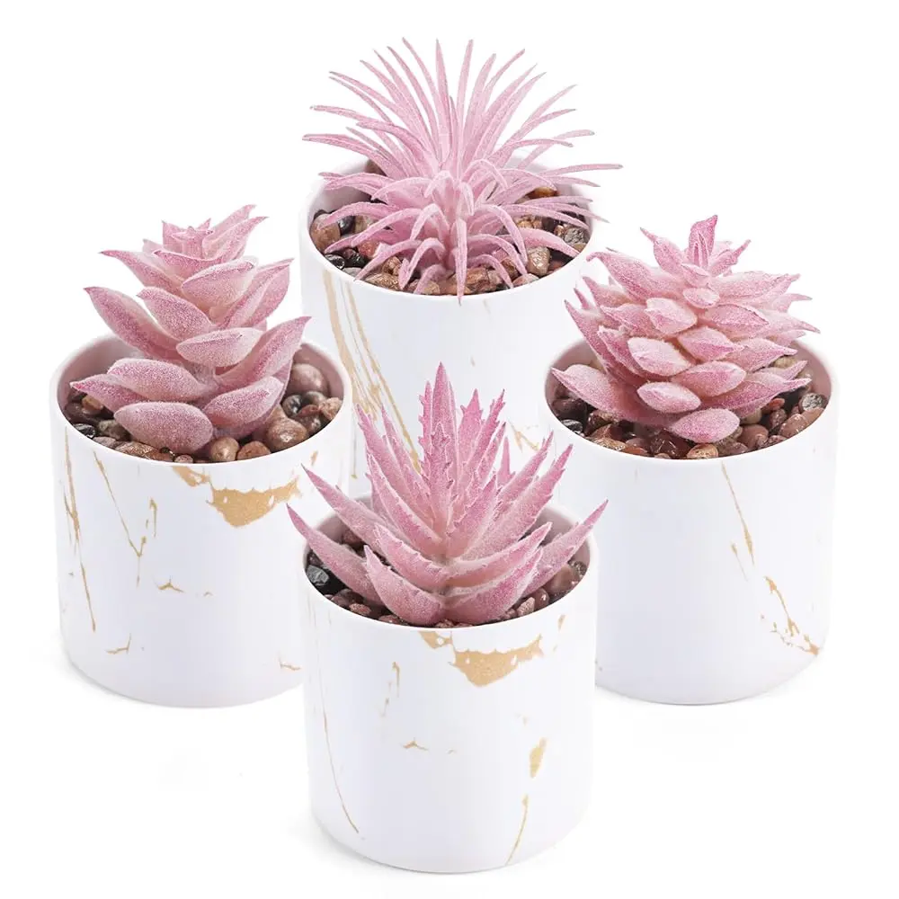 4 Pack Decorative Fake Artificial Indoor Plants - Home Office Desk Table Decor Ornaments for Women, Kitchen, College Dorm Shelf & New Home Moving Accessories, summerwins Mid Year Sale