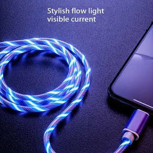 Type-C fast charging data cable with LED light, 5A USB-C data sync cable, compatible with Samsung Galaxy S21, S20, S10, S10E, S9, S8 Plus, Note 20, 10, 9, 8, Smartphone, supports fast charging and data transfer.