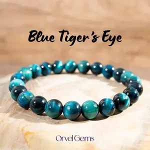 AAA Ocean Blue Tiger's Eye Friendship Bracelet – 6/8/10mm Beads | Unisex Crystal Bracelet for Men & Women | Grounding & Courage Gift #TikTokShopBlackFriday