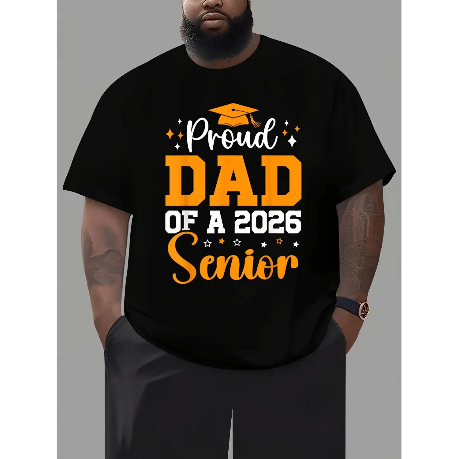 Celebration T Shirt For Proud Fathers Of Senior Students Featuring Humorous Graduation Cap And Diploma Design Crafted From Comfortable Heavyweight Fabric Ideal For Graduation Parties And Gift Giving