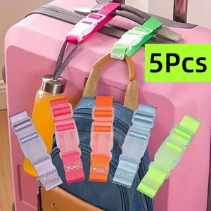 5-Pack Adjustable Travel Luggage Straps, Quick Release Buckle, Lightweight Nylon, Secure Backpack & Suitcase Ropes, Outdoor Adventure Gear, Travel Accessory