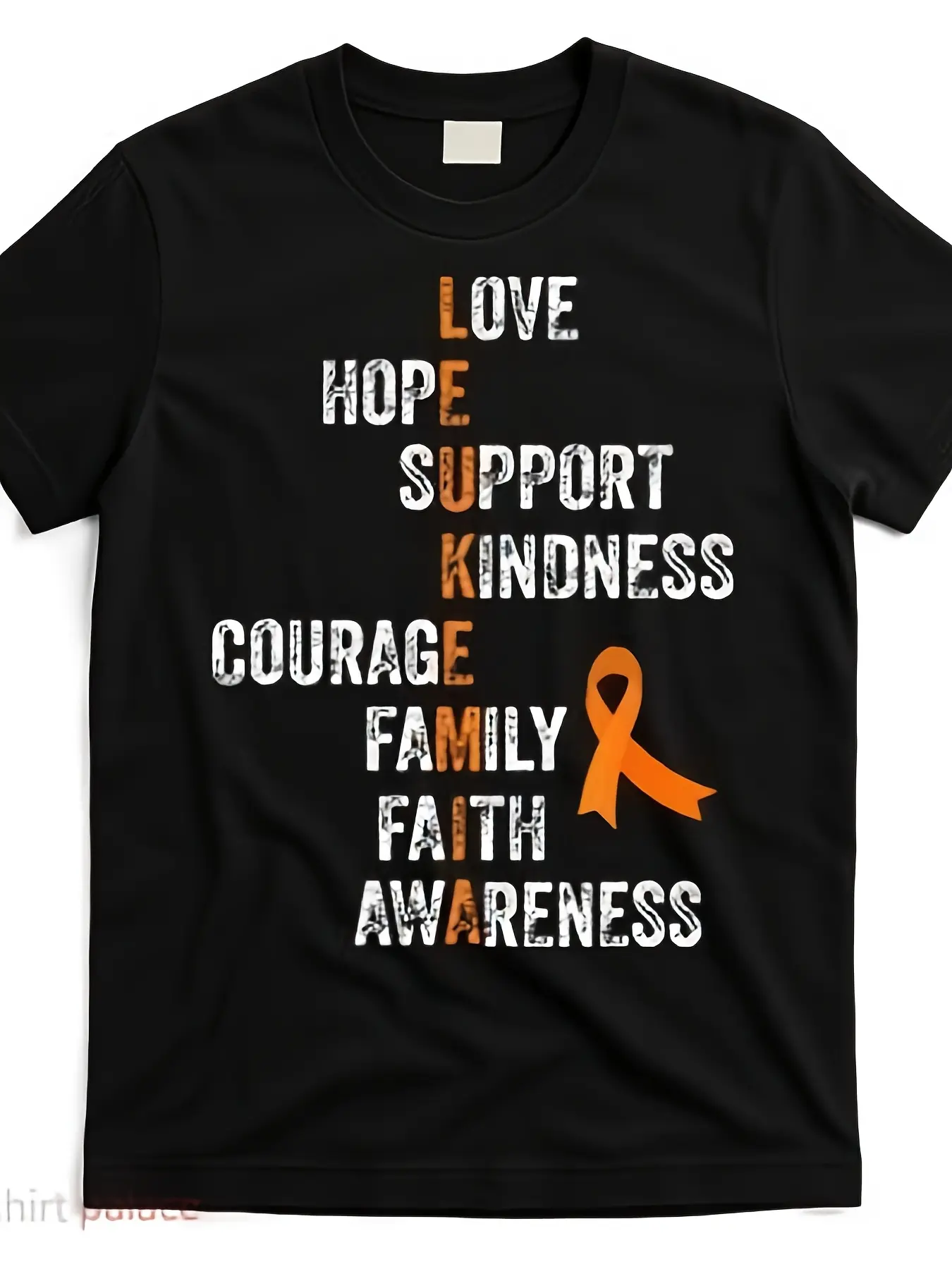 Men's Retro AML Leukemia Awareness T-Shirt - Orang unisex soft cotton short sleeve t shirt, vintage graphic casual tee for men women teens, perfect birthday holiday gift for camping travel gym daily street  wear