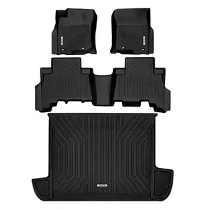 YITAMOTOR Floor Mats Fit for 2020-2025 Kia Telluride with 2nd Bucket Seats Without Center Console, All Weather Fit for Kia Telluride Accessories Floor Mats Liners 3 Row & Cargo Liner Car Mats Set