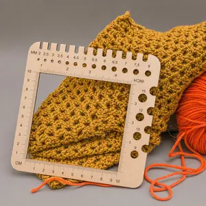Wooden Knitting Needle Gauge Ruler Vintage Style Multi-Size Measurement Tool, Suitable for Crochet Enthusiasts Sewing DIY Projects Sewing Tools