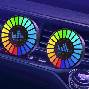 RGB Color Changing Car Air Vent Light, Car Vent Clip Air Freshener with LED Light, Car Interior LED Ambient Light, Music Rhythm Light, Decorative Light for Car, Home, Office, Car Interior Accessories