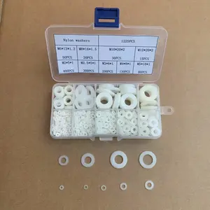 1225pcs Nylon Flat Ring Seal Gasket Kit, Anti-Slip Plastic Sealing Washers, High Temperature Resistant, Easy Installation