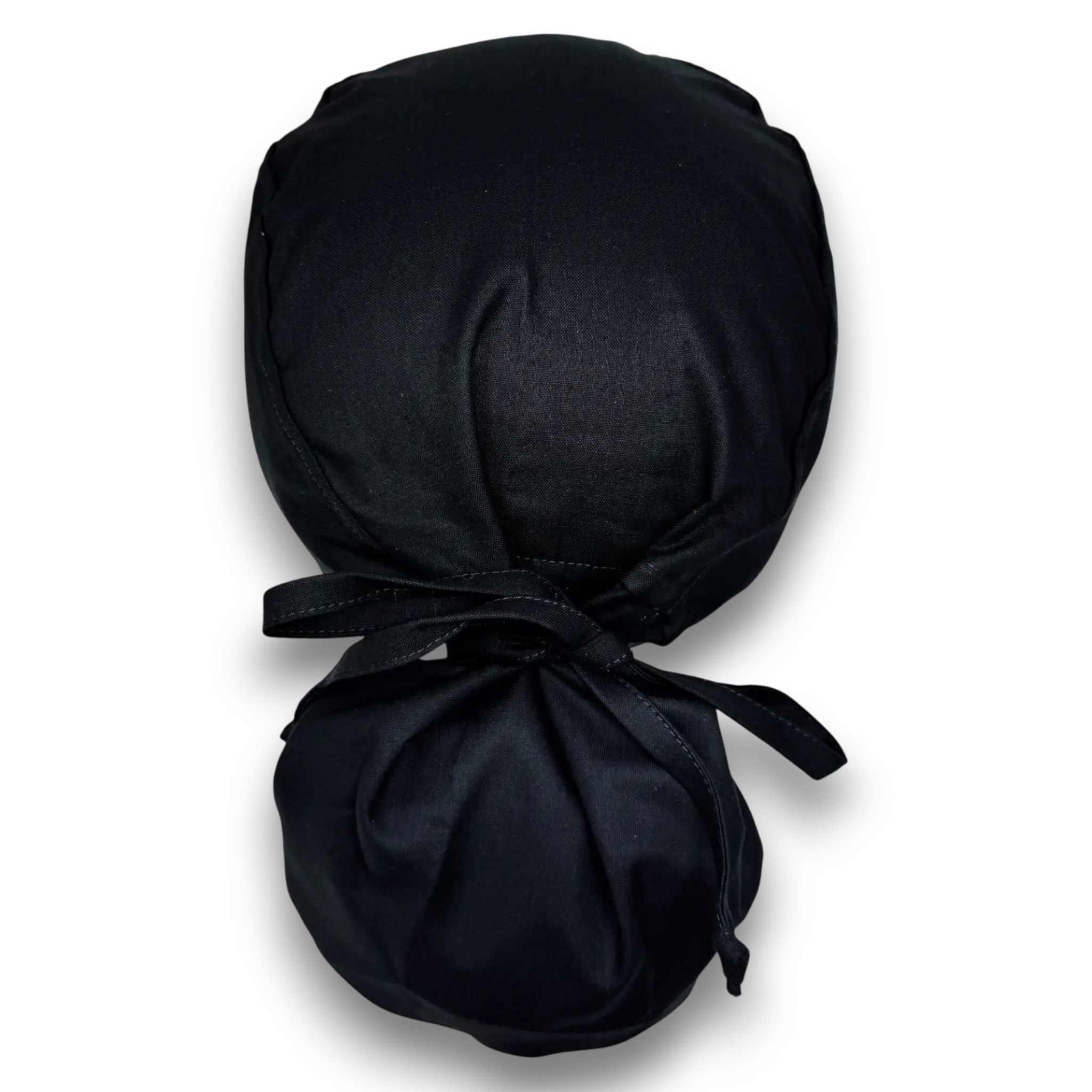 Black Ponytail scrub cap for women with satin lined option by Paradise Caps.