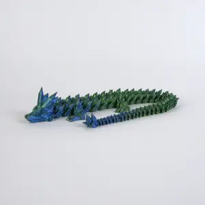 Crystalized Blue Green Dragon - 3D Shimmering Green & Blue Dragon Sculpture for Collectors & Gift Givers - High-Quality Materials for Lasting Brilliance