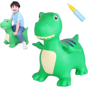 Bouncy Horse, Dinosaur Hopper Toys for 2 Year Old Boy, Toddlers Bouncing Animal, Inflatable Hopping Buddies for Kids, Ride on Rubber Bouncer, Indoor Outdoor Birthday Gifts for 3 4 Yr Girl