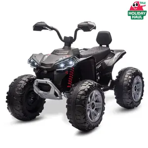 Valentine's Day Gifts- 2026 24V Kids ATV, 4-Wheeler Ride-On Car with Dual Drive, LED Lights, Bluetooth, USB, Spring Suspension, High/Low Speed, for Boys & Girls (Ages 3–8)