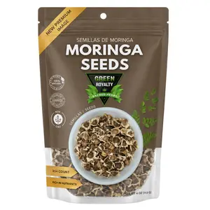 Green Royalty Natural Moringa Oleifera Seeds Herbal Tea Superfood, 4oz Resealable Chilled Bag - Caffeine-Free, Nutrient-Rich, Fiber-Packed, Energizing, 24-Month Shelf Life
