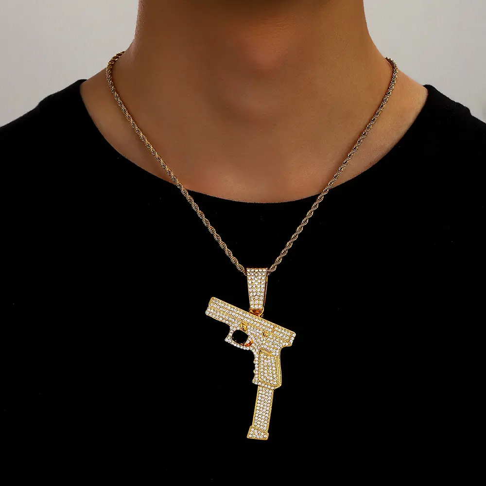 Gold pendant with 20 inch Fried Dough Tw