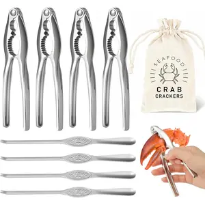 8 Pcs Lobster Crackers and Picks Set Crab Leg Cracker Tools Stainless Steel Seafood Crackers & Forks Nut Cracker Set