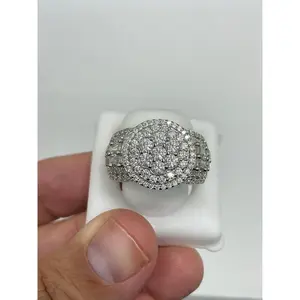 Moissanite circle cluster ring SIZE 10