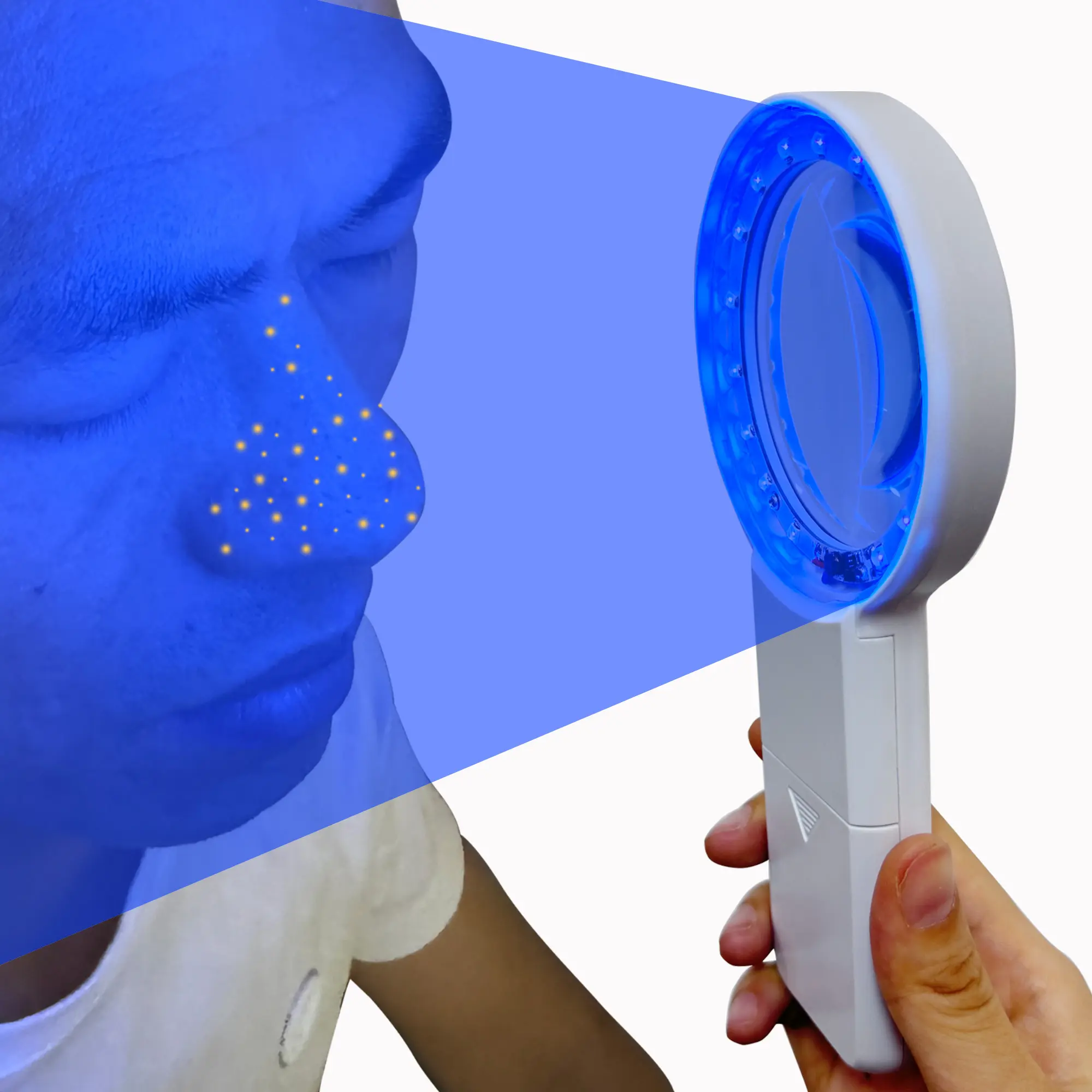 Wireless AA-Powered UV Black Light with Magnifier, Professional Wood Lamp for Estheticians, Handheld Skin Analysis Diagnostic Tool for Dermatology Ringworm Pet Detection (Camping & Hiking Lights), Uv Lamp, Woods Lamp