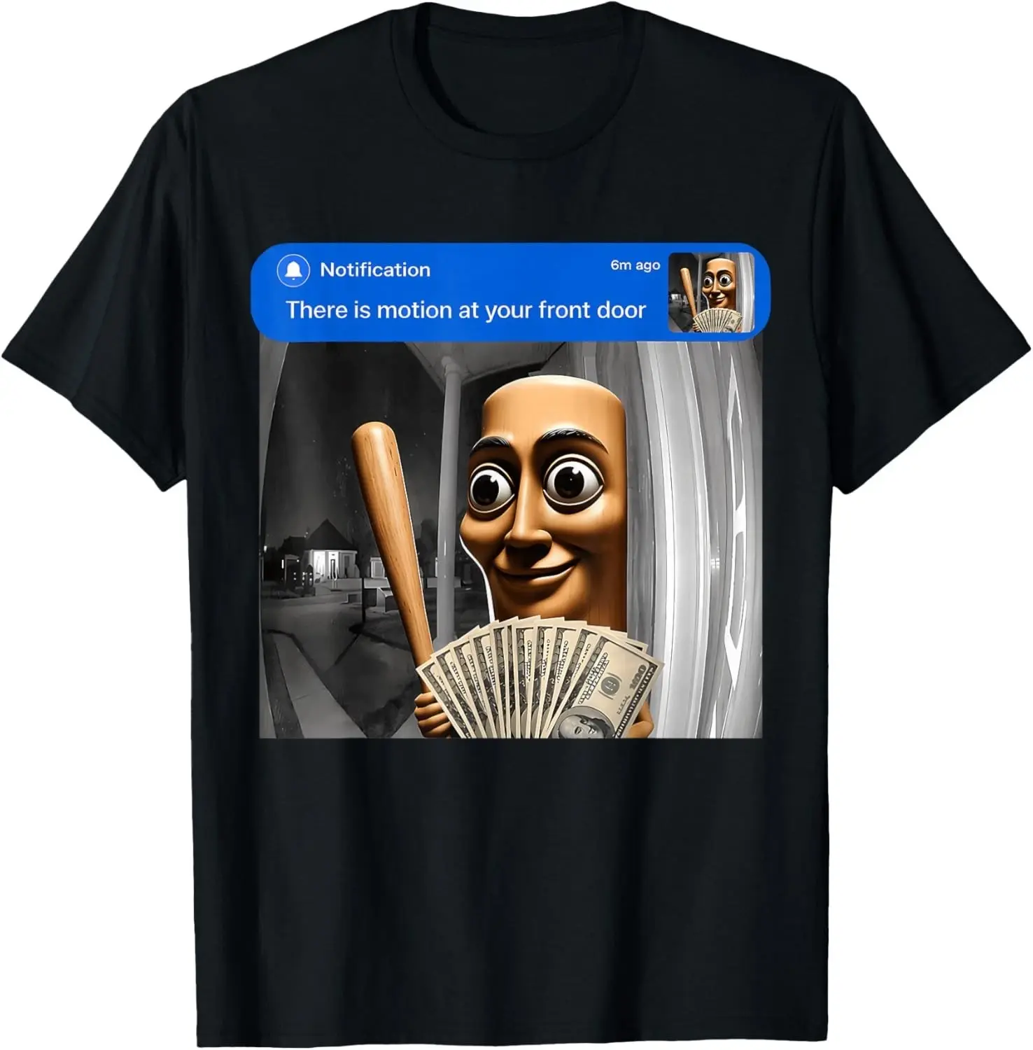 Men's Short-Sleeve Unisex T-Shirt, "There is Motion At Your Front Door Tung Sahur Meme" Graphic Print