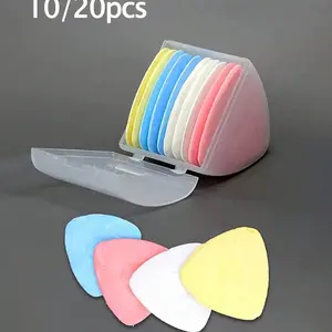 10/20pcs Colorful Erasable Triangle Chalk Set, Sewing Embroidery Makeup Marking Tools, Durable Plastic Storage Box Included, Sewing Supplies Crafts