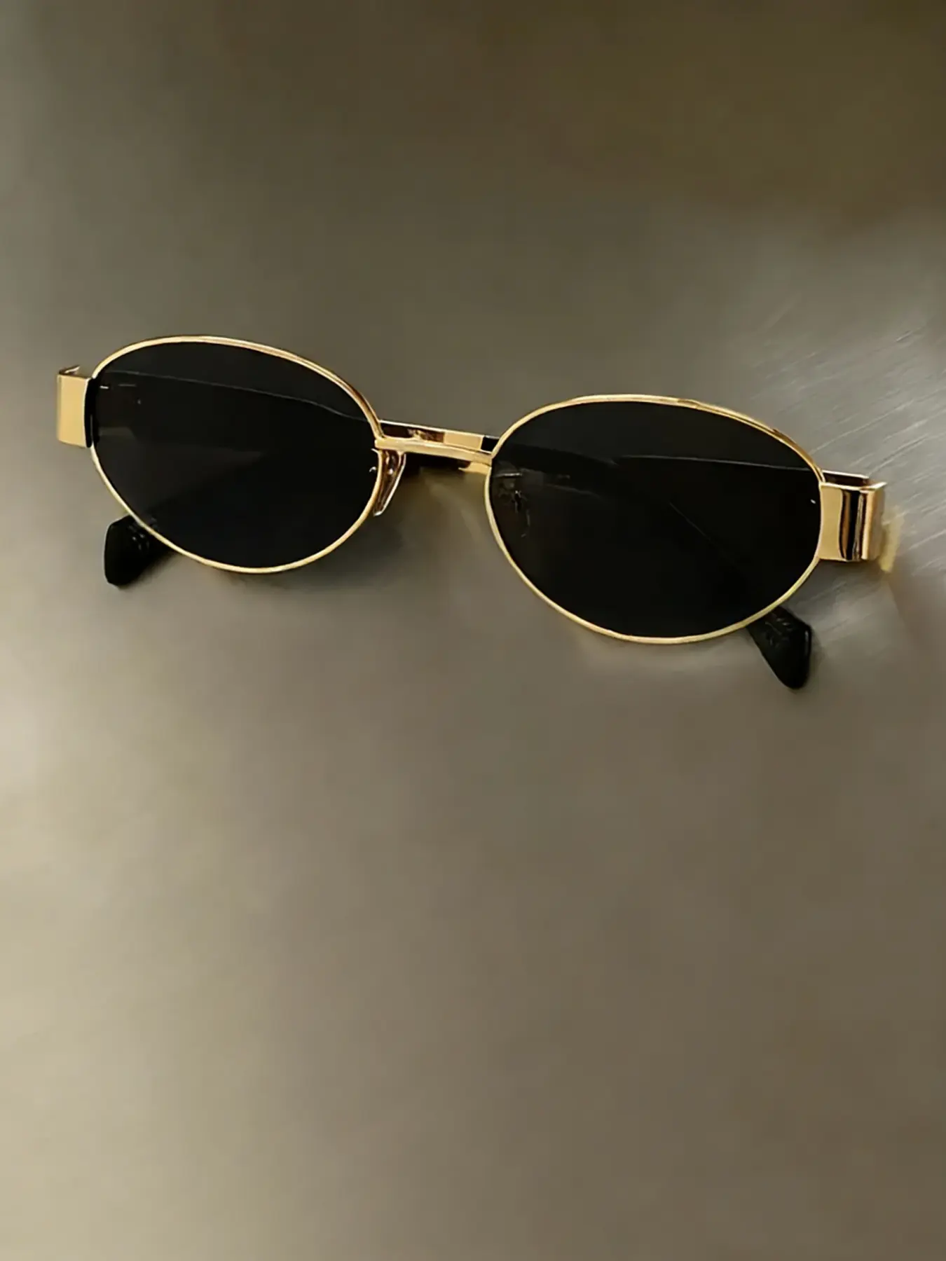 French Vintage Luxury Oval Sunglasses, Metal Frame, Cross-Border Bestseller, High-End Light Luxurious Eyewear, Women's Fashion Accessories