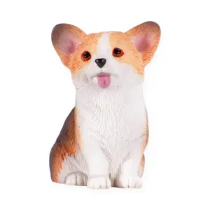 Mini Simulation Corgi Puppy Animal Figure, RC Car Decoration Compatible with 1/18 & 1/24 Electric Remote Control Toys