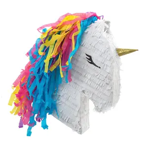 20" x 16" Bright Color Unicorn Party Papier-Mâché Piñata Decoration