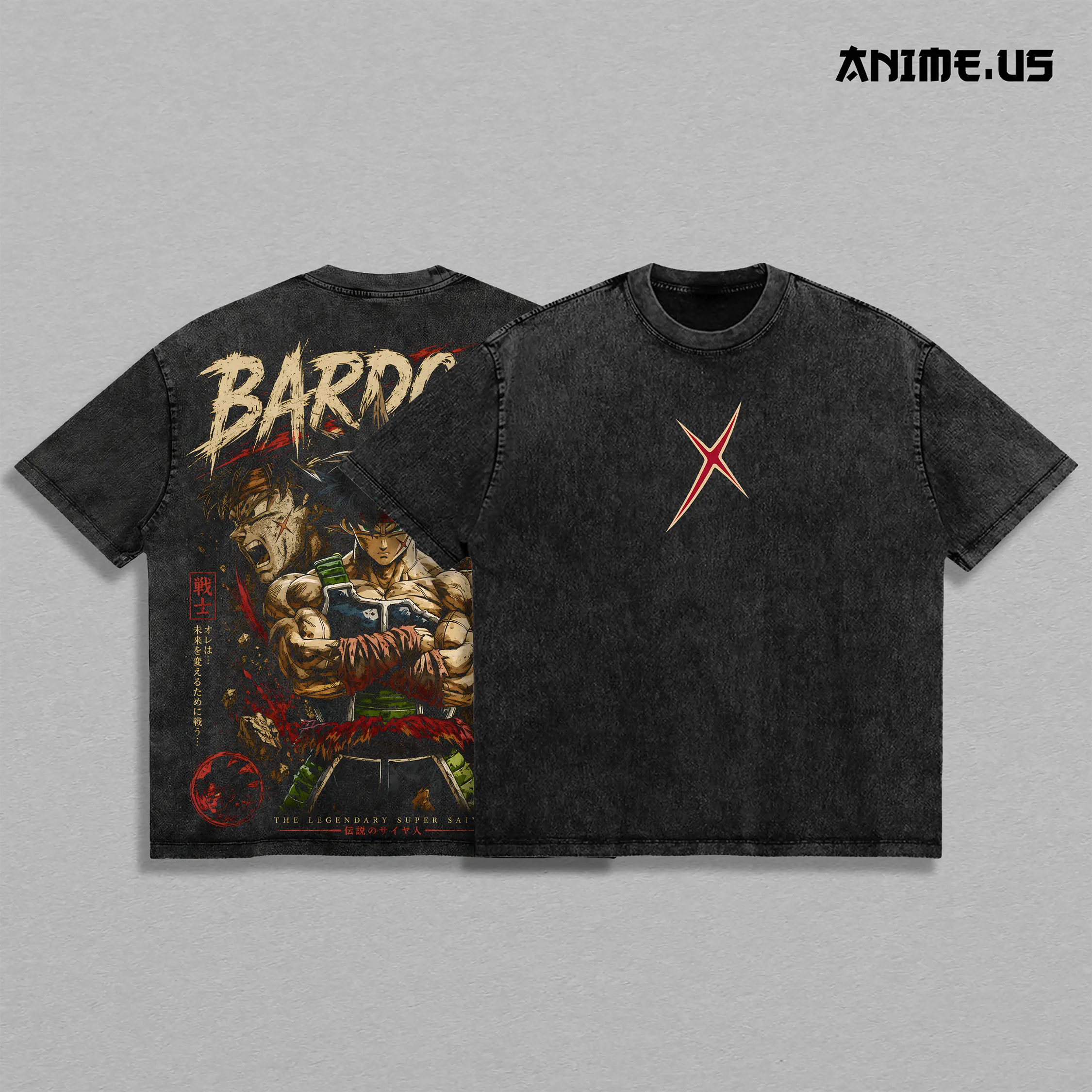Bardock Legendary Super Saiyan Warrior DBZ Anime Graphic Vintage Shirt, Saiyan Elite Battle-Hardened Rage Awakened Heavyweight Washed Cotton Anime Tee T-Shirt